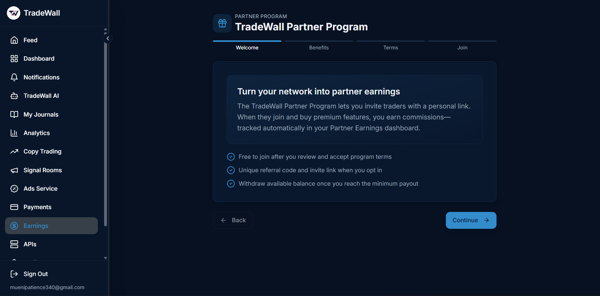 TradeWall app interface preview