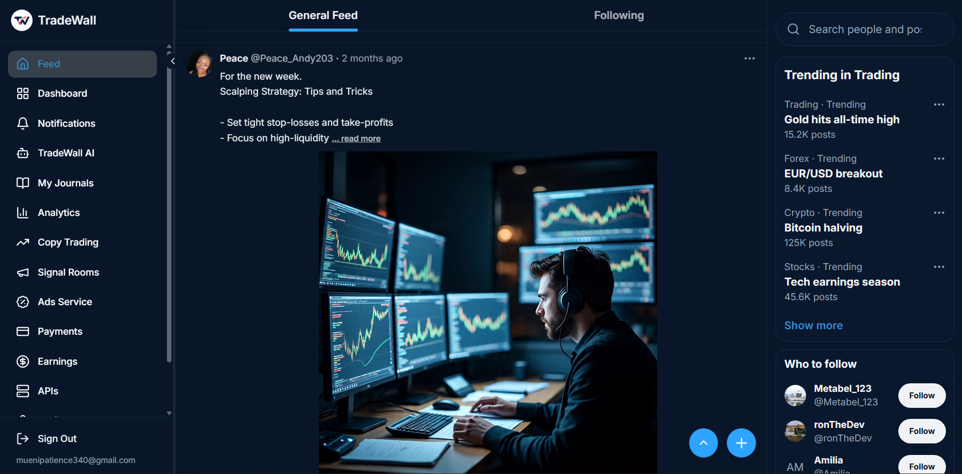 TradeWall app interface preview